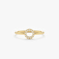 Solid Gold Petite Diamond Circle Ring (AB5121)