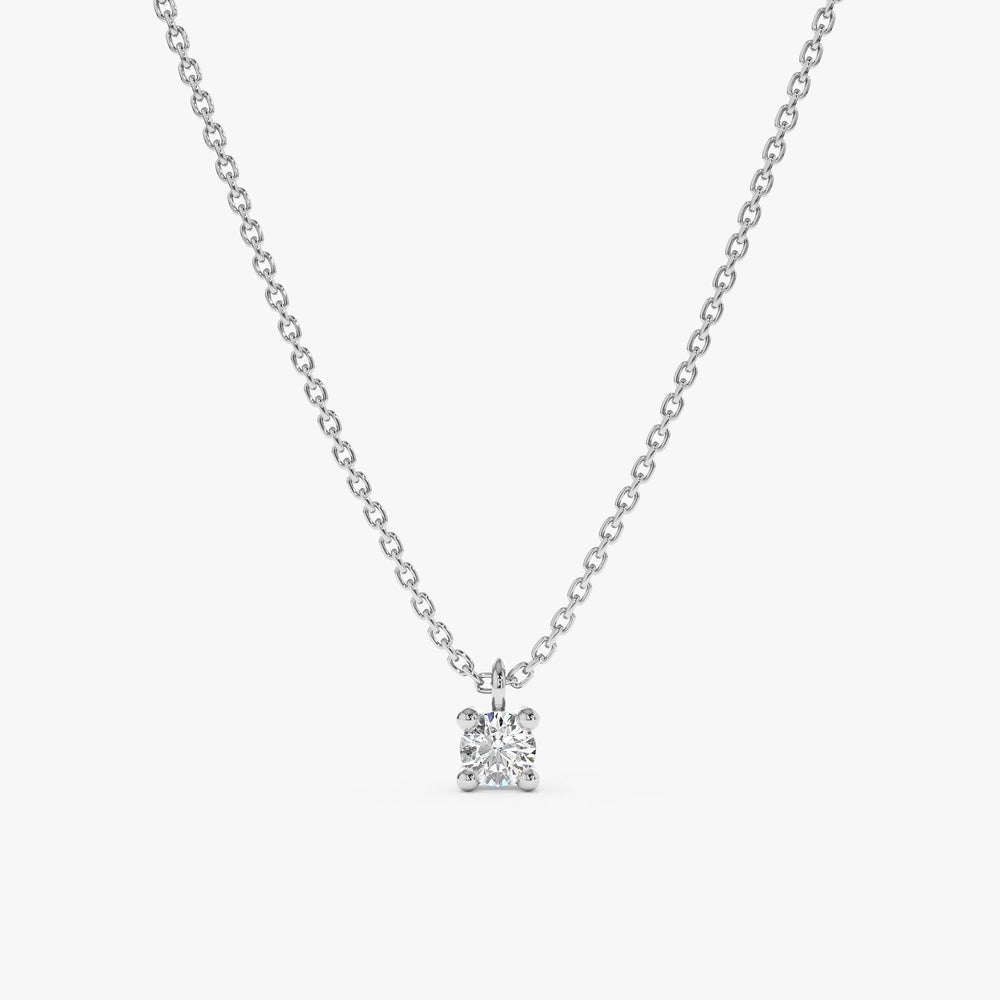 Solid Gold Solitaire Diamond Necklace
