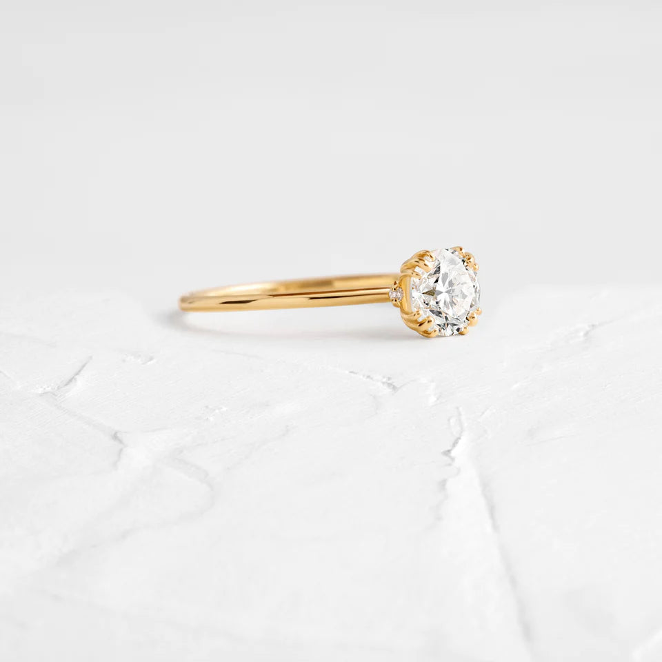 Solid Gold Lab-Grown Diamond Ring, Round Cut Diamond Ring (430666)