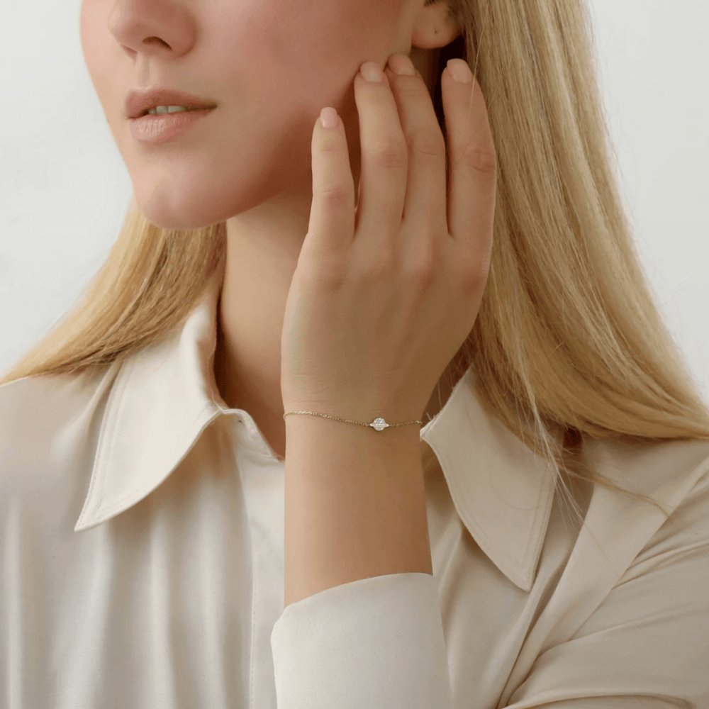 Solid Gold Diamond Saturn Bracelet
