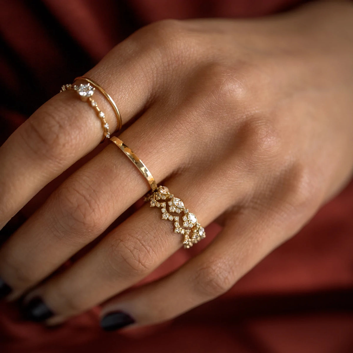 Solid Gold Lab-Grown Diamond Chantilly Ring