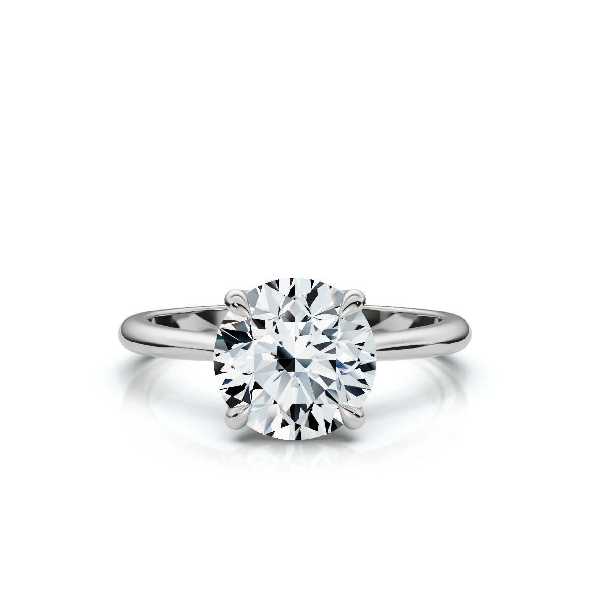 Solid Gold 2Ct Lab Grown Diamond Tulip Engagement Ring