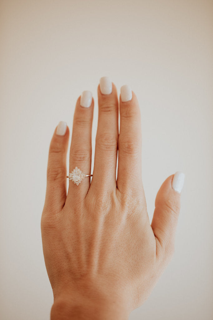 Solid Gold Oval Lab-Grown Diamond Ring (EB04AB)