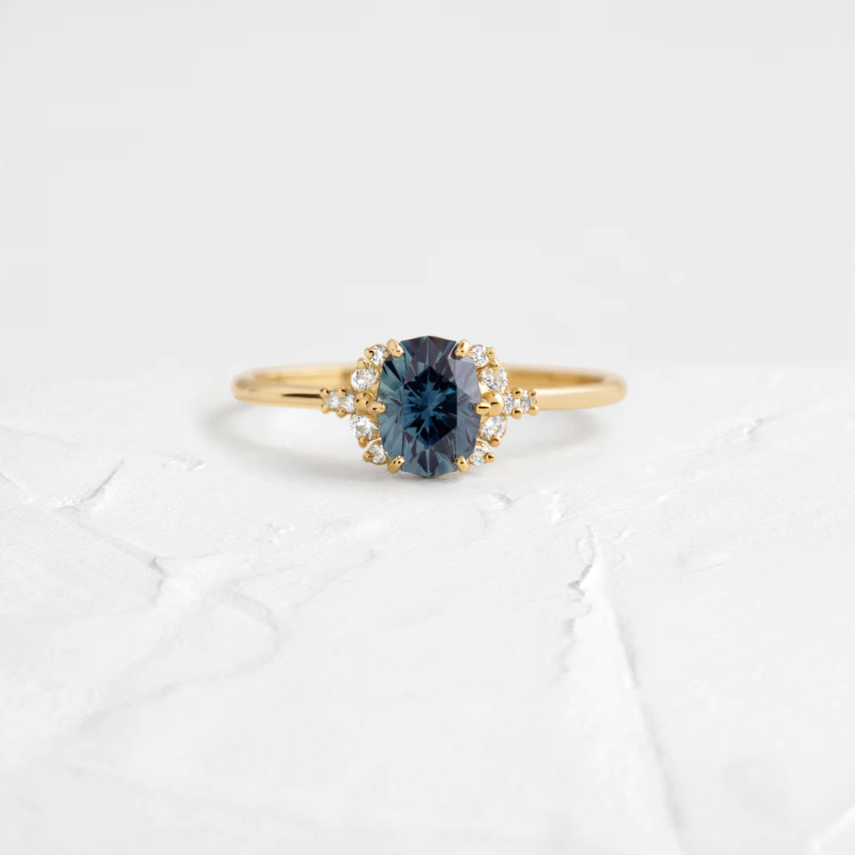 Solid Gold 1.02ct Oval Blue Montana Sapphire Ring