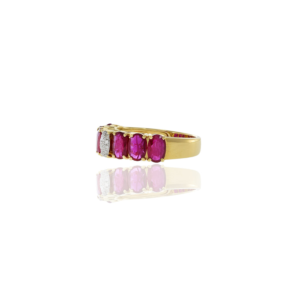 Solid Gold Ruby And Diamond Ring