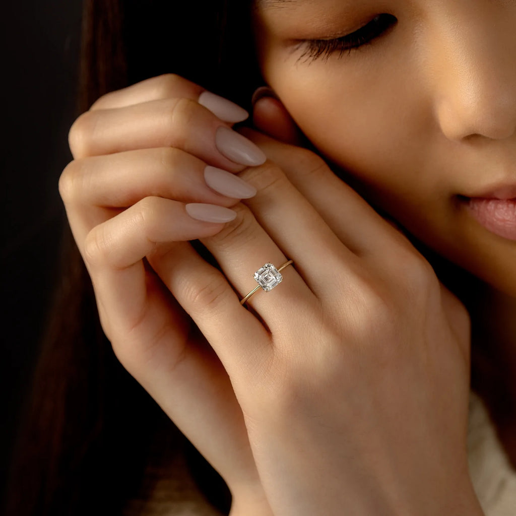 Solid Gold Lab-Grown Diamond Asscher Cut Ring