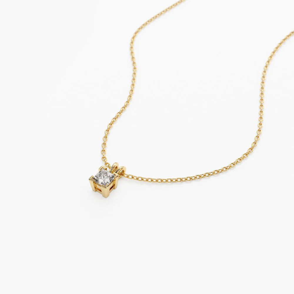 Princess-Cut Moissanite Solitaire Pendant Necklace, photo 4