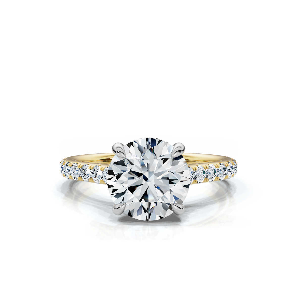 Solid Gold 2 CT Lab Grown Diamond Engagement Ring (C170D1)