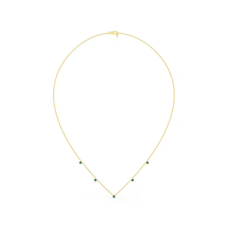 Solid Gold prong set Emerald Choker