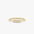 Solid Gold Triple Bezel Diamond Ring (6A4092)