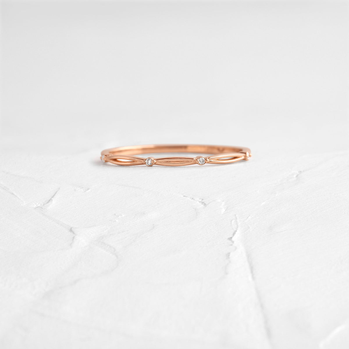 Solid Gold Diamond Elevation Band | Diamond Ring for Women