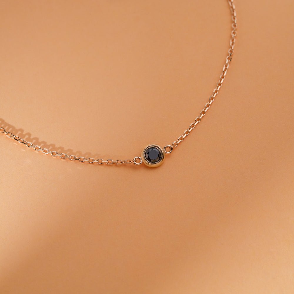 Solid Gold Solitaire Black Diamond Bracelet