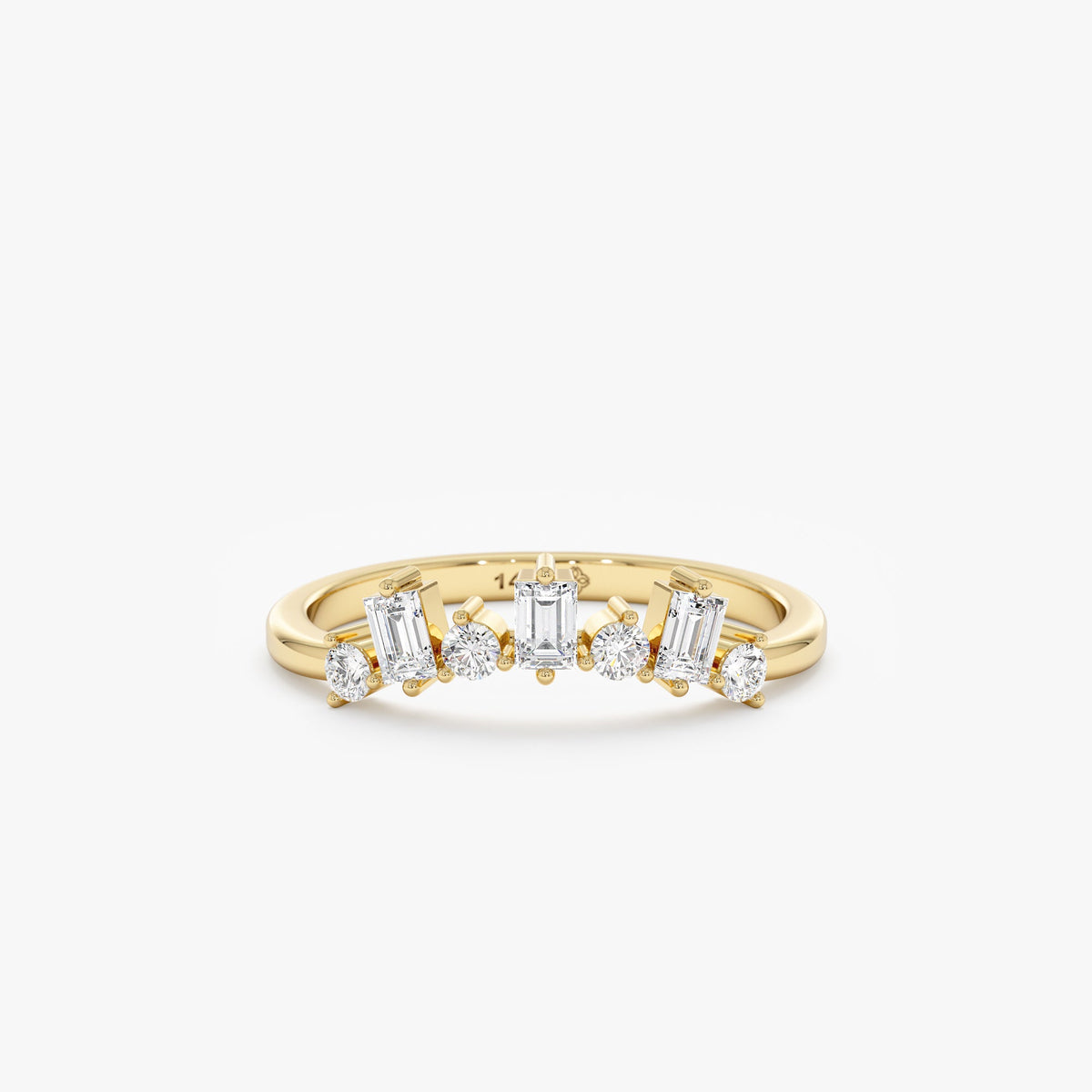 Solid Gold Diamond Curved Nesting Ring (EB072A)