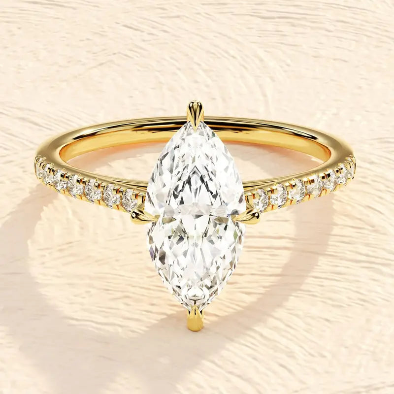 Marquise Moissanite Engagement Ring, photo 4