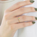Solid Gold Minimalist Emerald Promise Ring