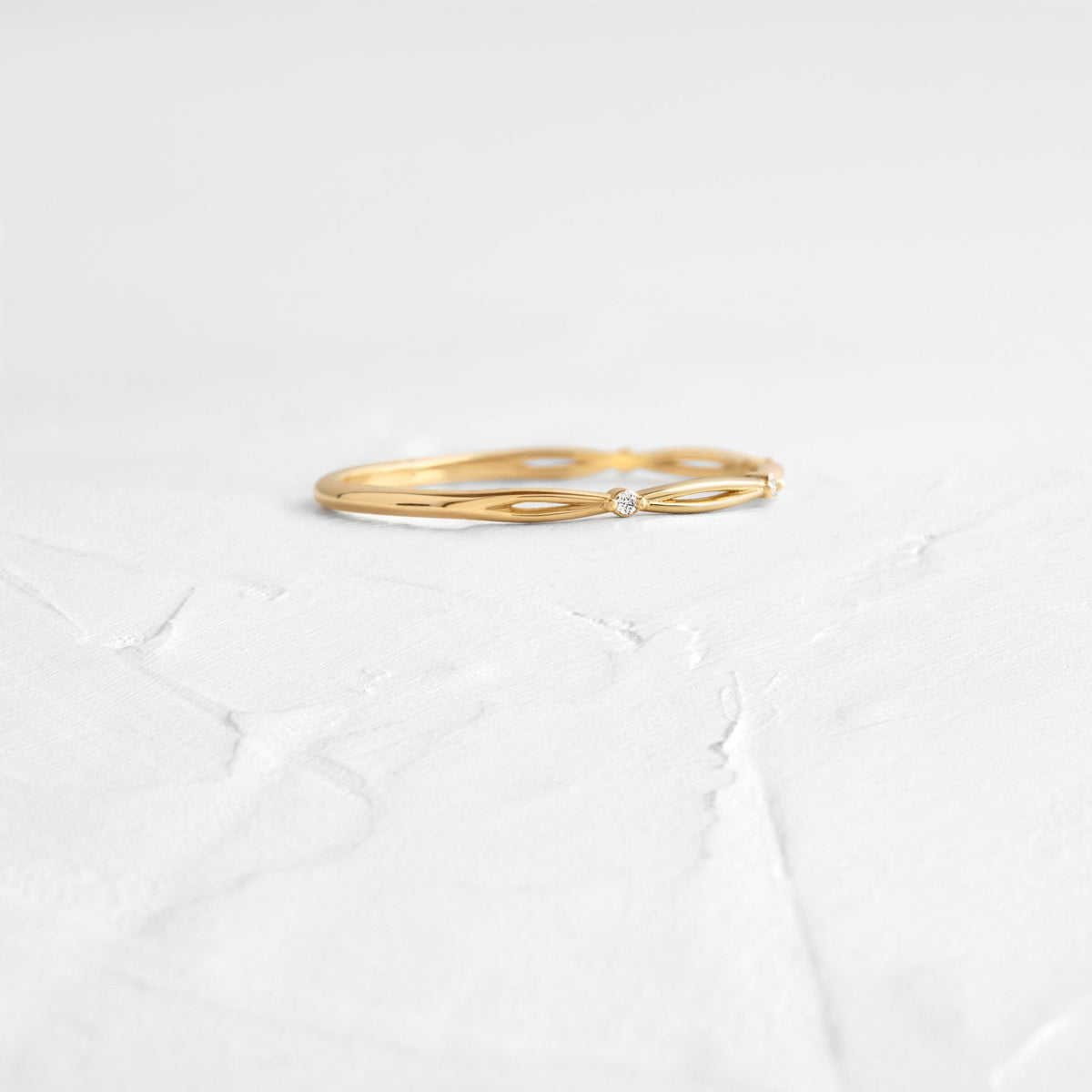 Solid Gold Diamond Elevation Band | Diamond Ring for Women