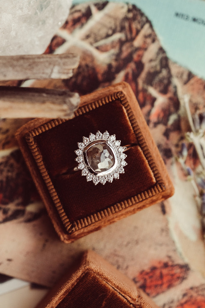 Solid Gold Rustic Diamond Ring (056C61)