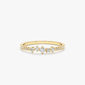 14K Solid Gold Cluster Diamond Stacking Ring