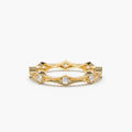 Solid Gold Stackable Arte Deco Diamond Wedding Band
