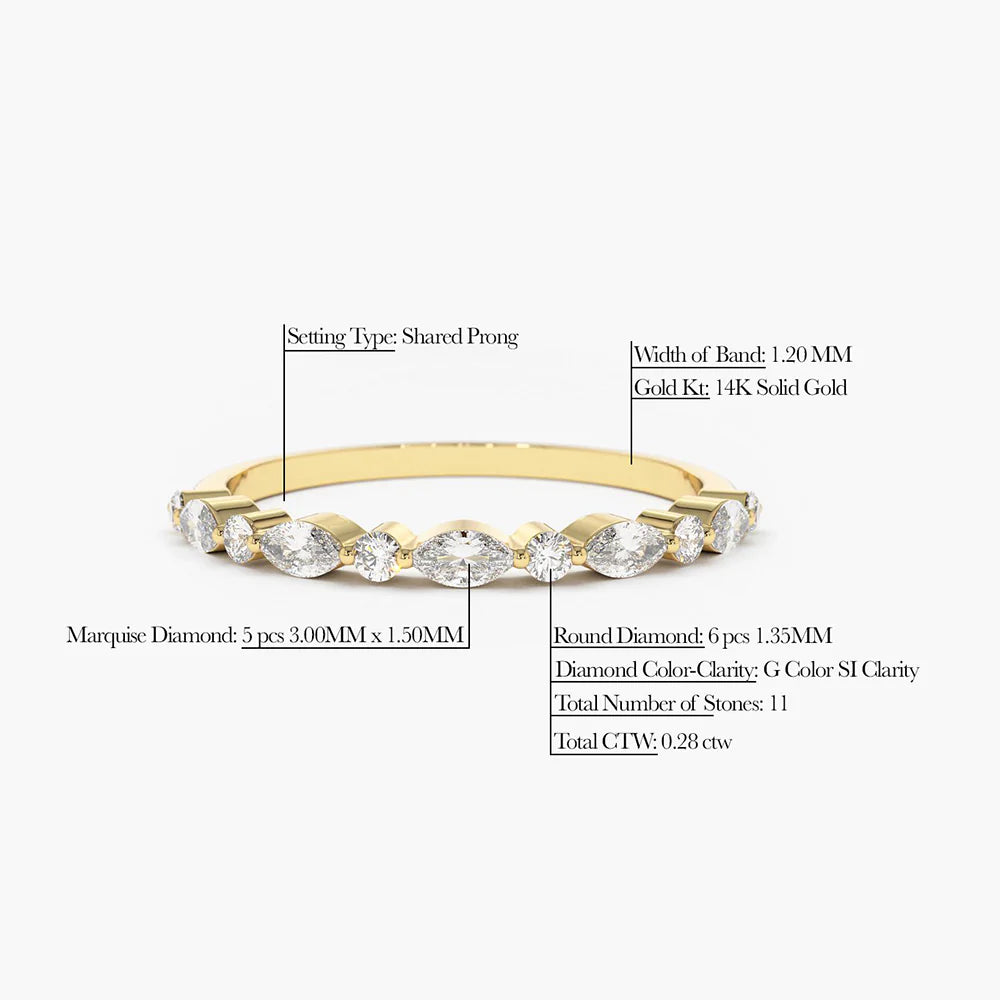 Marquise and Round Moissanite Ring, photo 3