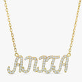 Solid Gold Diamond Name Necklace (E9F553)