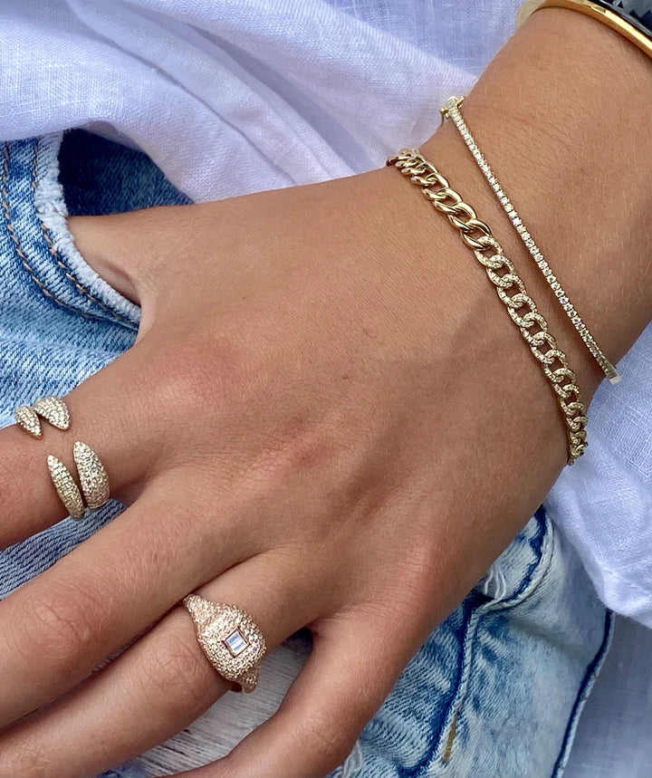 Solid Gold Classic Diamond Bangle (5C34CD)