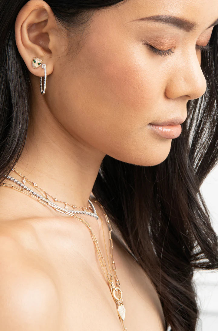 Solid Gold Diamond Jaguar Studs