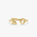 Solid Gold Double Initial Open Ring