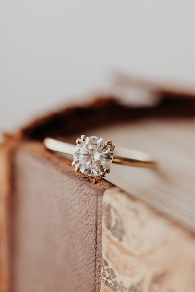 Solid Gold The Esperanza Round Double Prong Solitaire