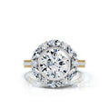 Solid Gold 3 CT Halo Lab Grown Diamond Engagement Ring (49F510)