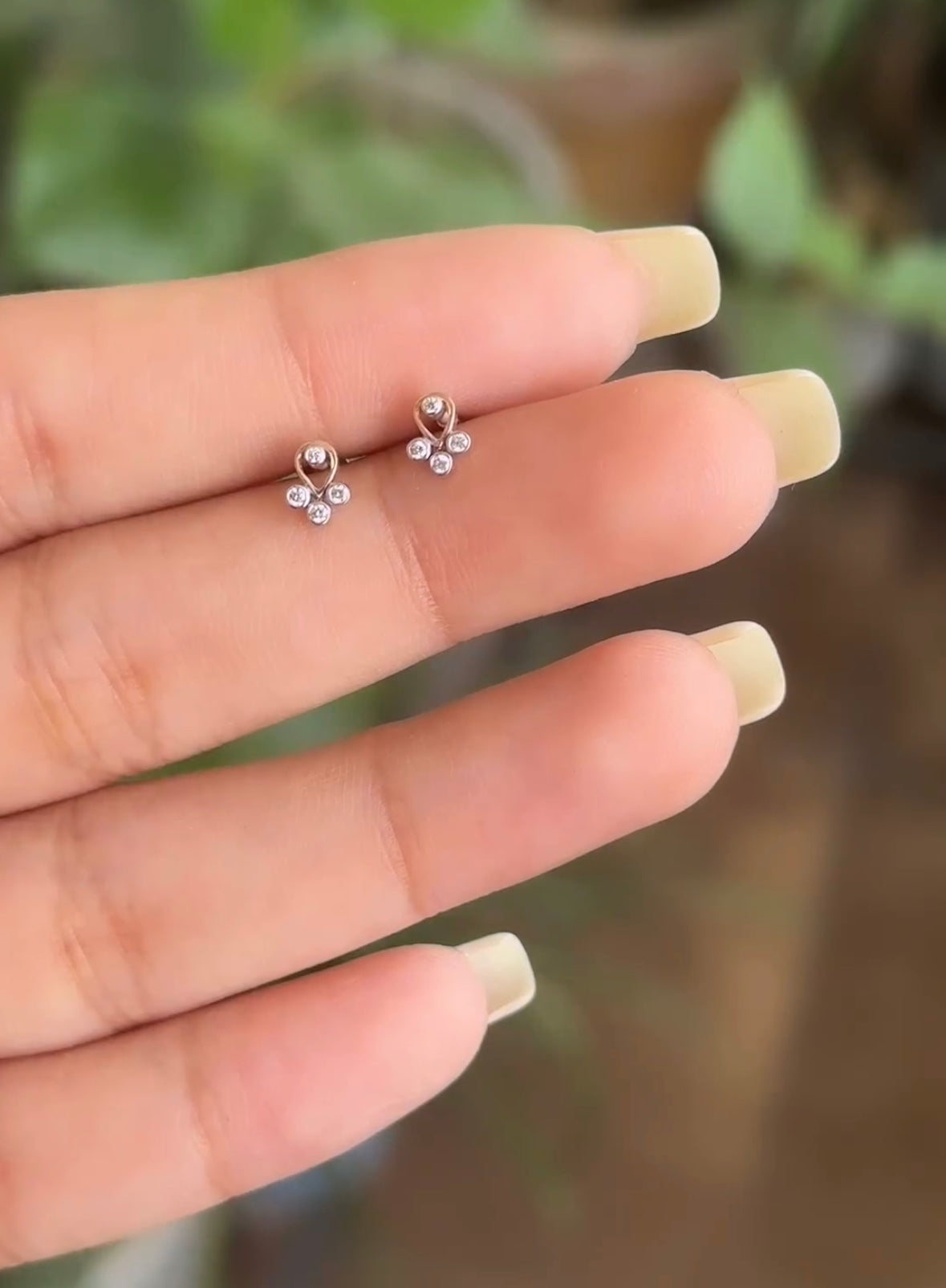 Solid Gold Diamond Earrings for women (99317F)