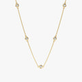 18K Solid Gold Dainty Diamond By The Yard Necklace - Style A