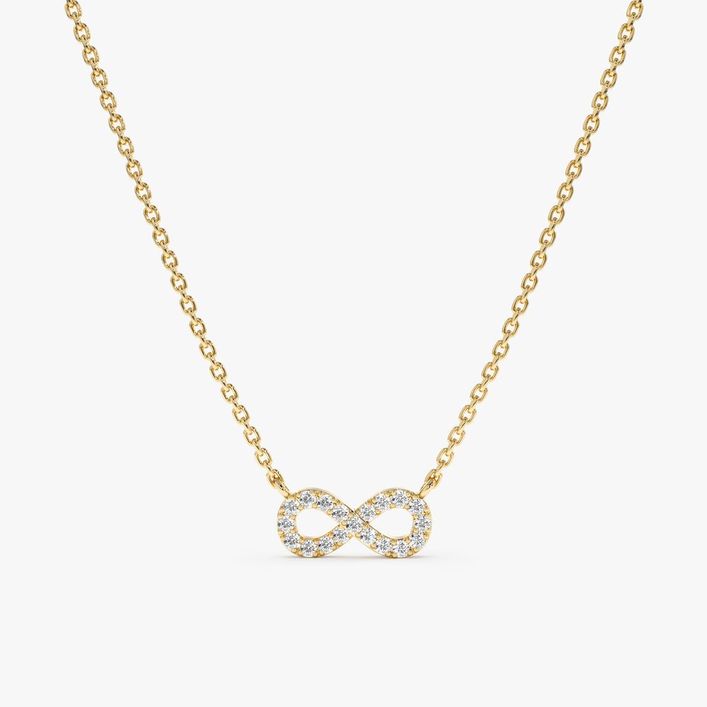 Solid Gold Infinity Diamond Necklace (47E4E5)