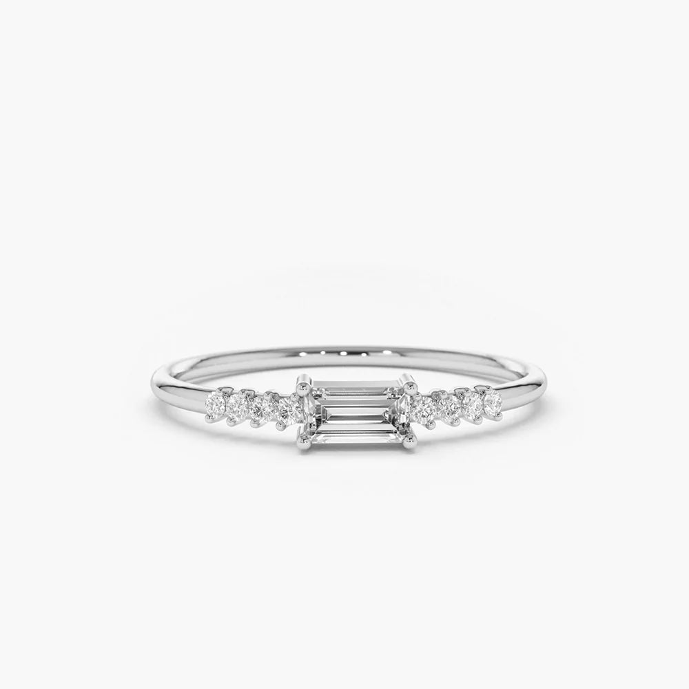 Baguette & Round Moissanite Engagement Ring, photo 5
