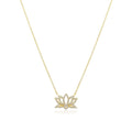Solid Gold Diamond Flower Necklace (C3E5F8)