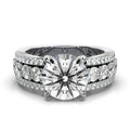 Solid Gold Three-Row Lab Grown Diamond Ring