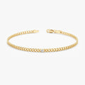 Solid Gold Single Diamond Cuban Chain Bracelet