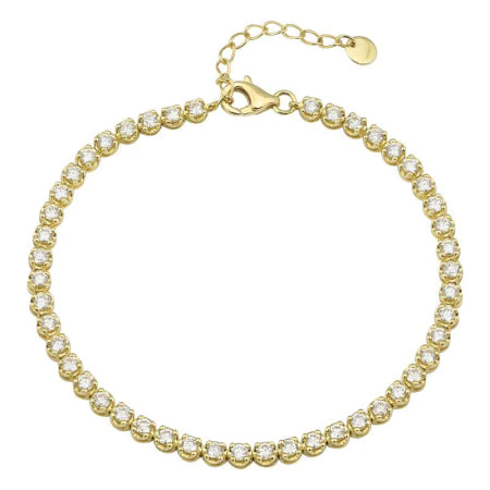 Solid Gold Diamond Tennis Bracelet With Extender