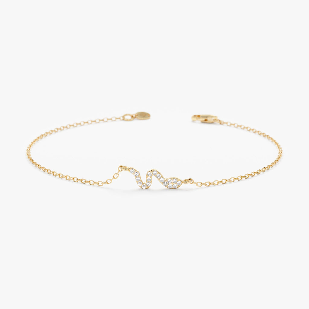 Solid Gold Diamond Snake Bracelet (78060C)