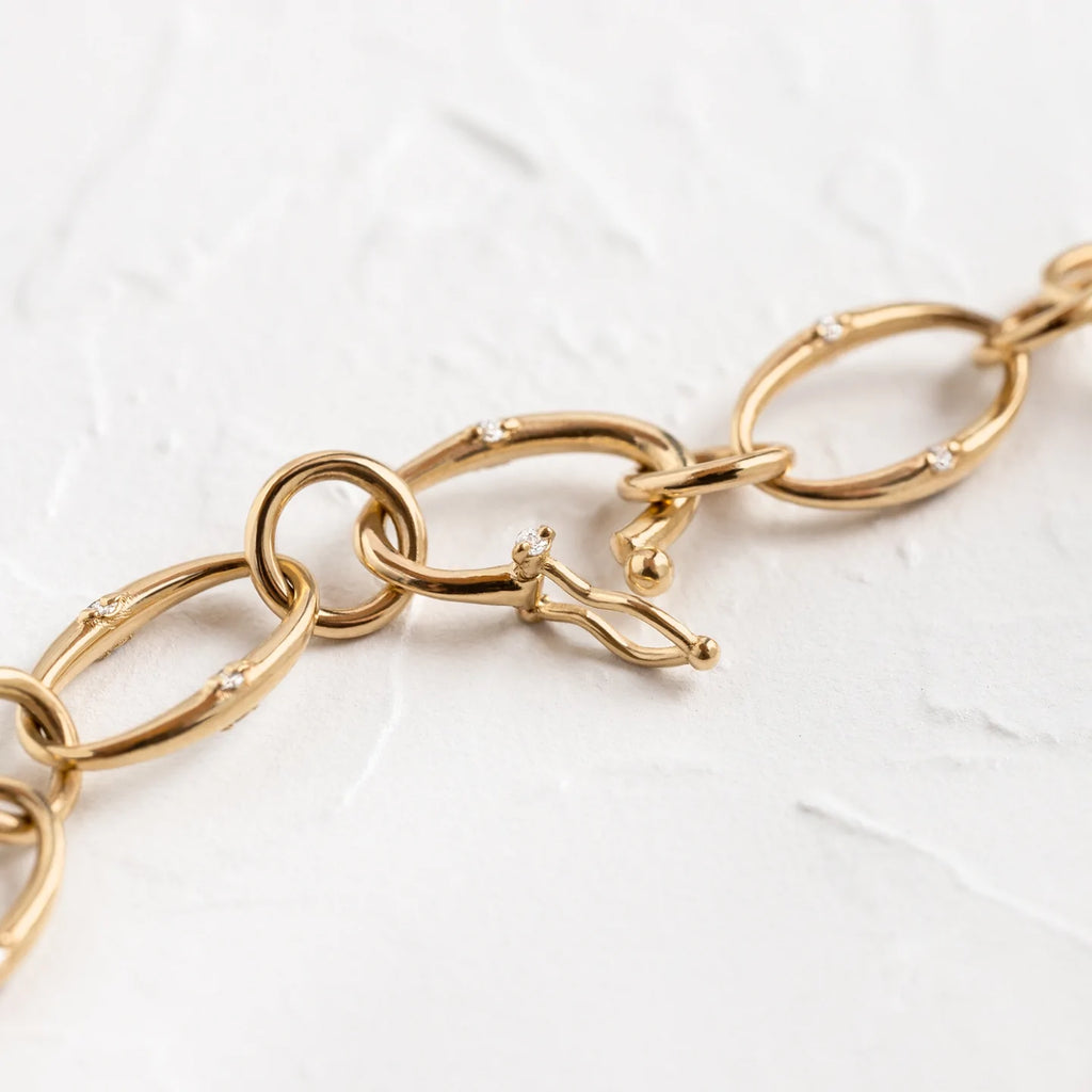 Solid Gold Diamond Tethered Bracelet (97A5C7)