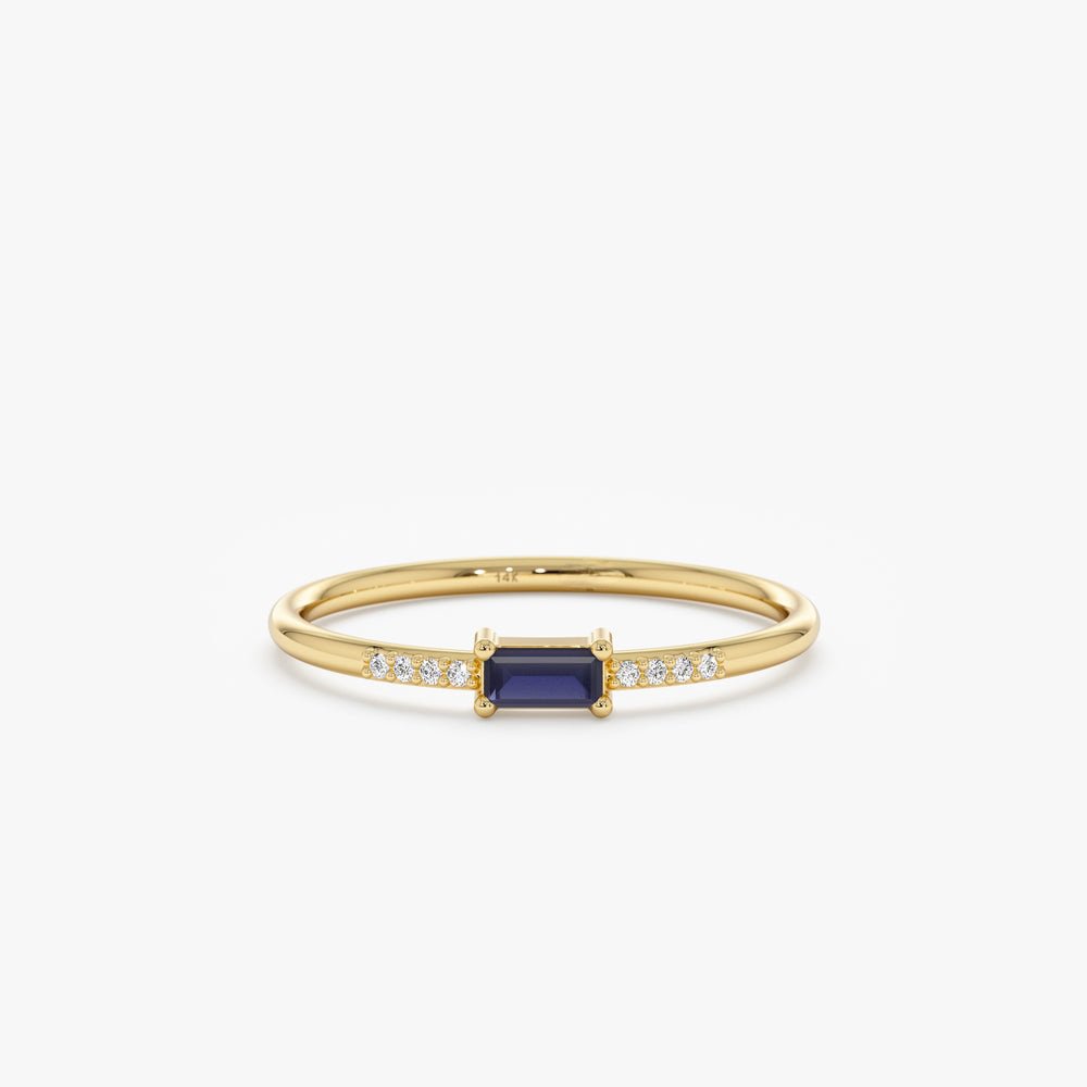 Solid Gold Petite Sapphire and Diamond Ring (DD5533)