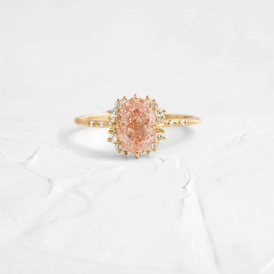 Solid Gold 1.4ct Lab-grown Pink Diamond