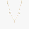 Solid Gold Diamond Lightning Bolt Drop Necklace (7041C0)