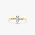 Solid Gold Single Baguette Diamond Ring (63EB47)