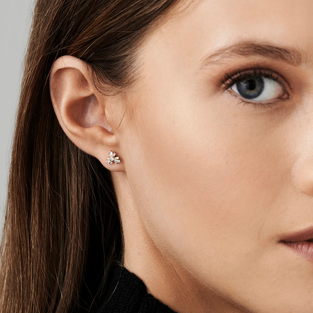Solid Gold Triangle Shaped Tapered Baguette Lab-Grown Diamond Studs