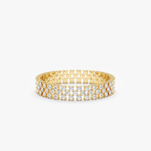 Solid Gold Wide Diamond Eternity Band