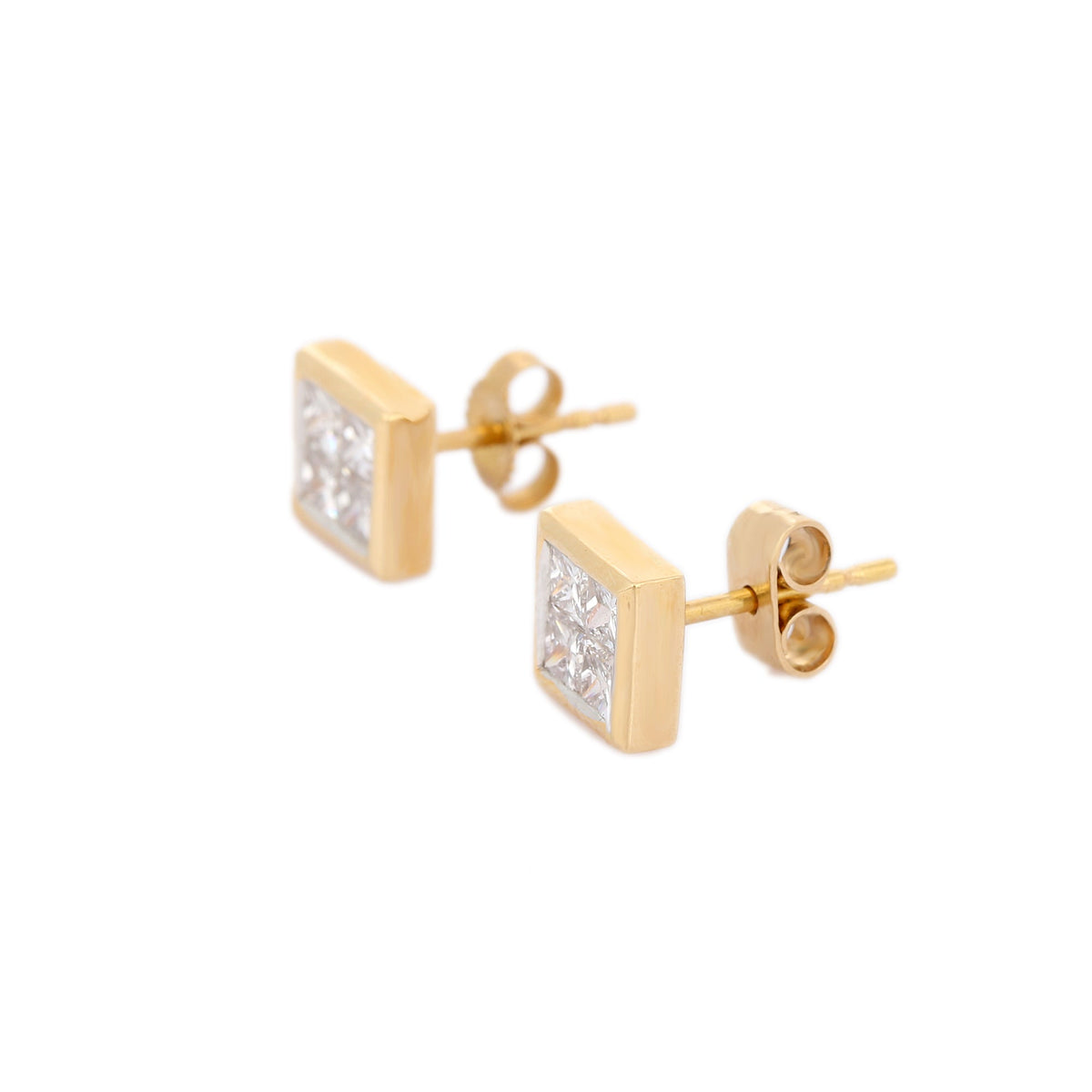 Solid Gold Chunky Diamond Studs