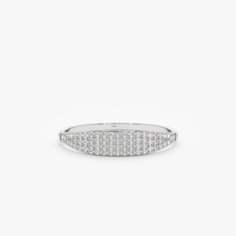 Solid Gold Pave Diamond Wide Ring (581875)