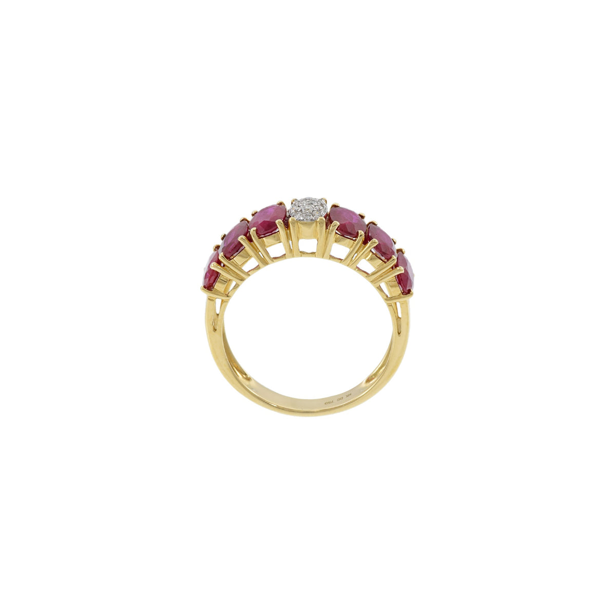 Solid Gold Ruby And Diamond Ring