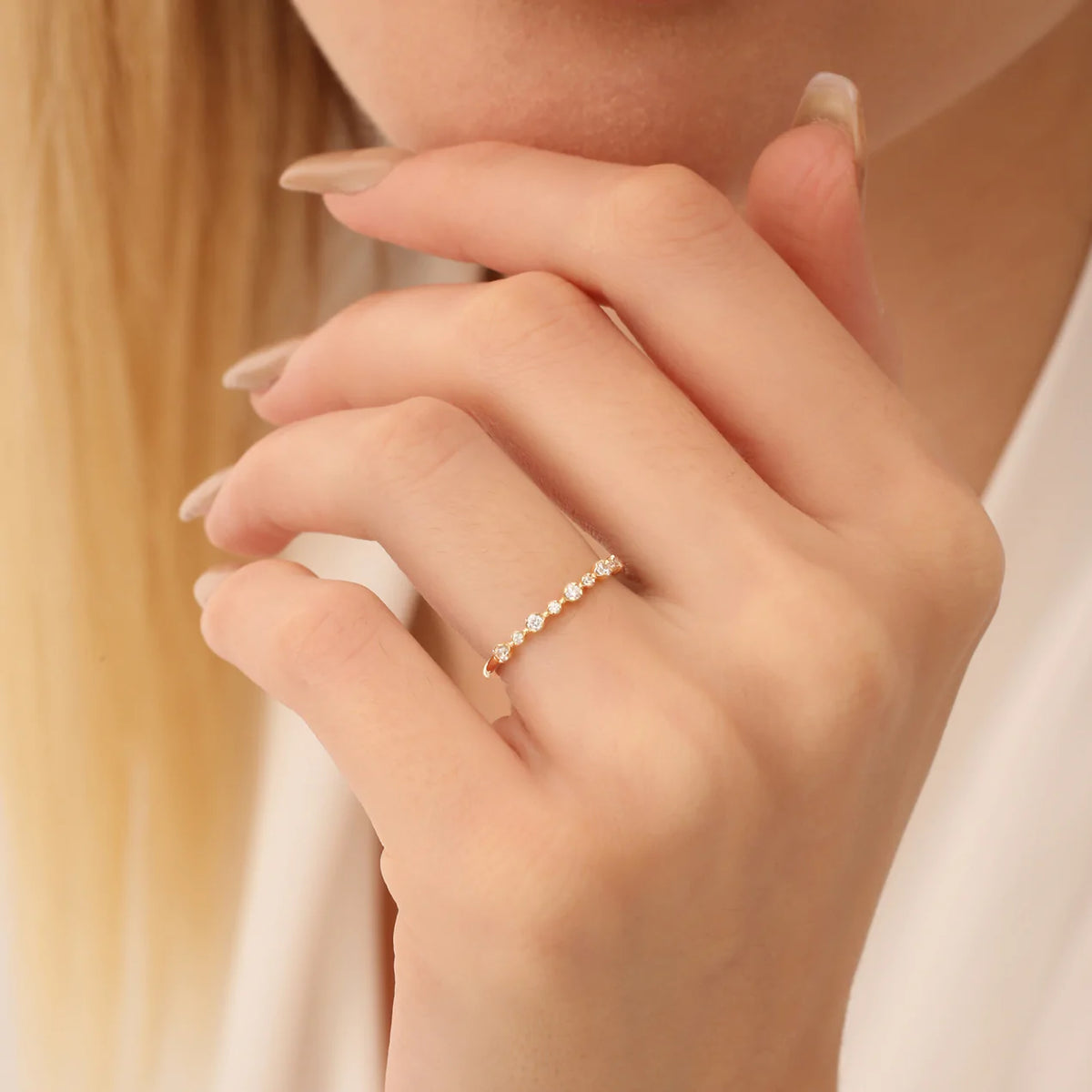 4 Claw Petite Moissanite Ring, photo 3
